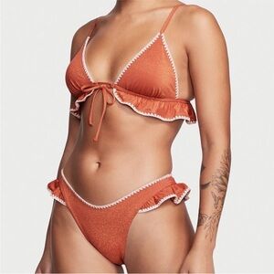 Women's Victoria’s Secret Orange Ruffle Bikini Set